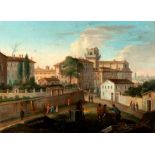 Scuola romana, secolo XVIII - View of Monti in Rome