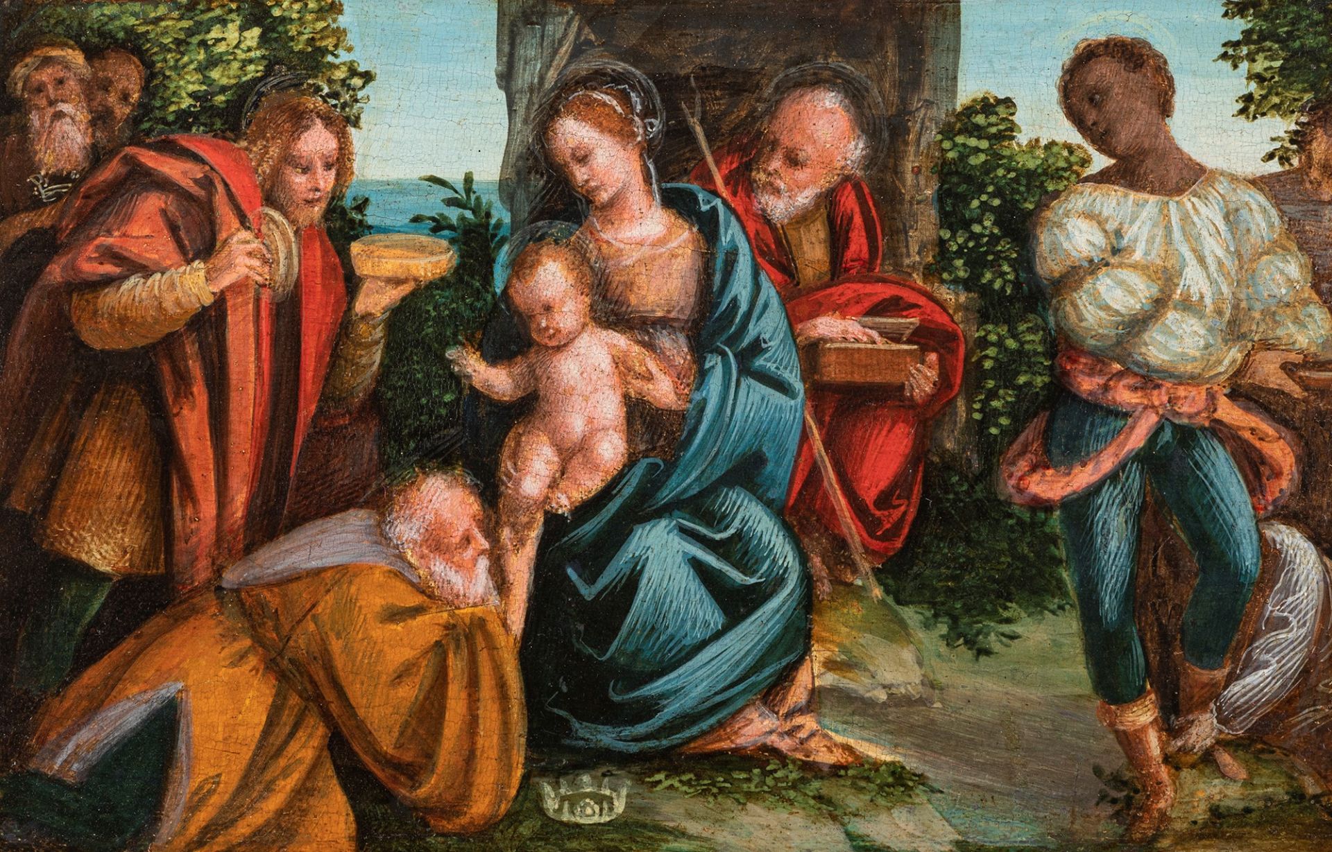 Scuola piemontese, seconda metˆ del secolo XVI - Nativity, Adoration of the Magi and Flight into Egy - Image 3 of 5