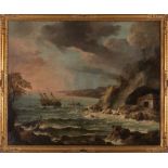 Scuola romana, fine secolo XVII - inizi secolo XVIII - Landscape with stormy sea