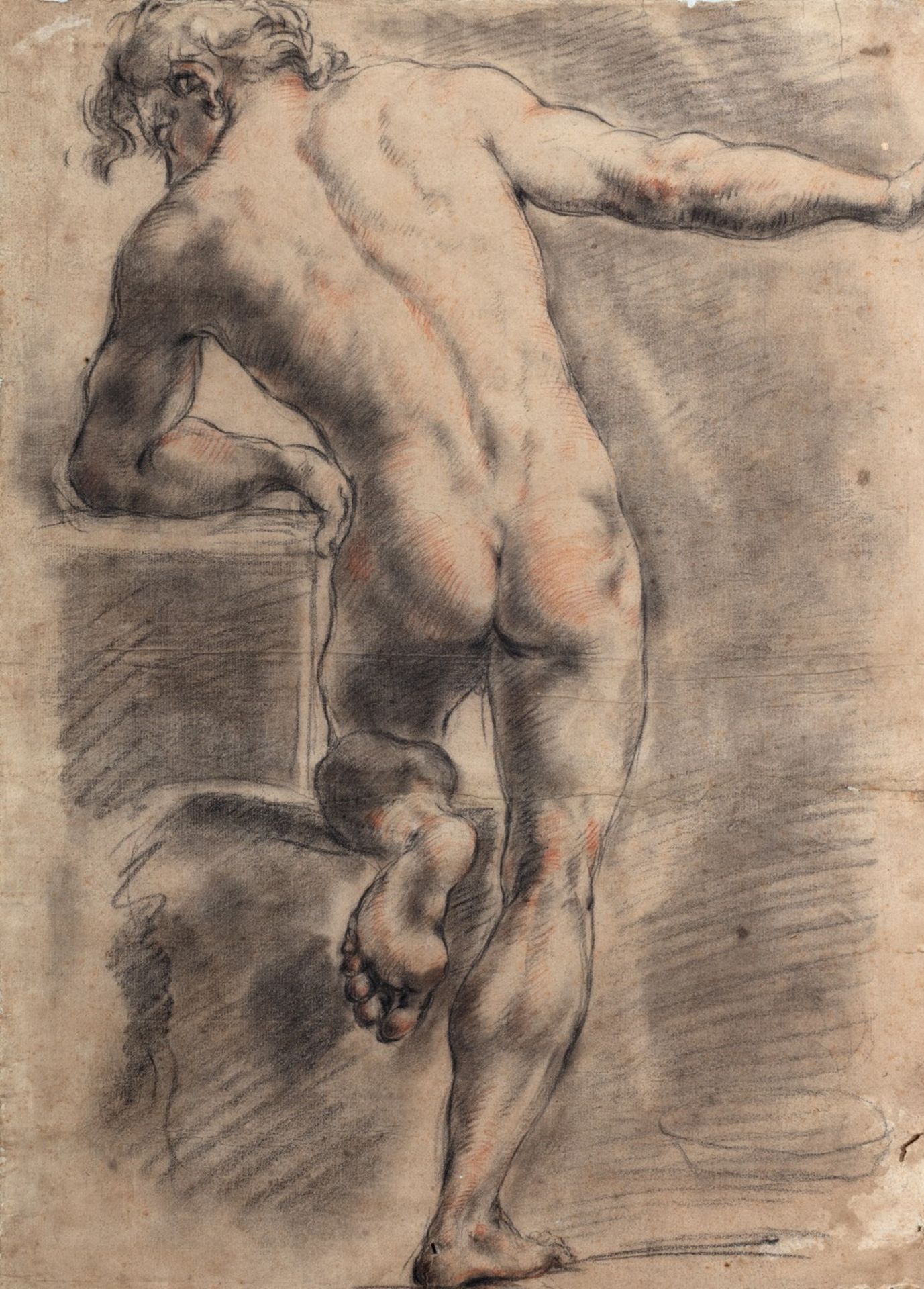 Scuola bolognese, secolo XVIII - Manly nude from behind