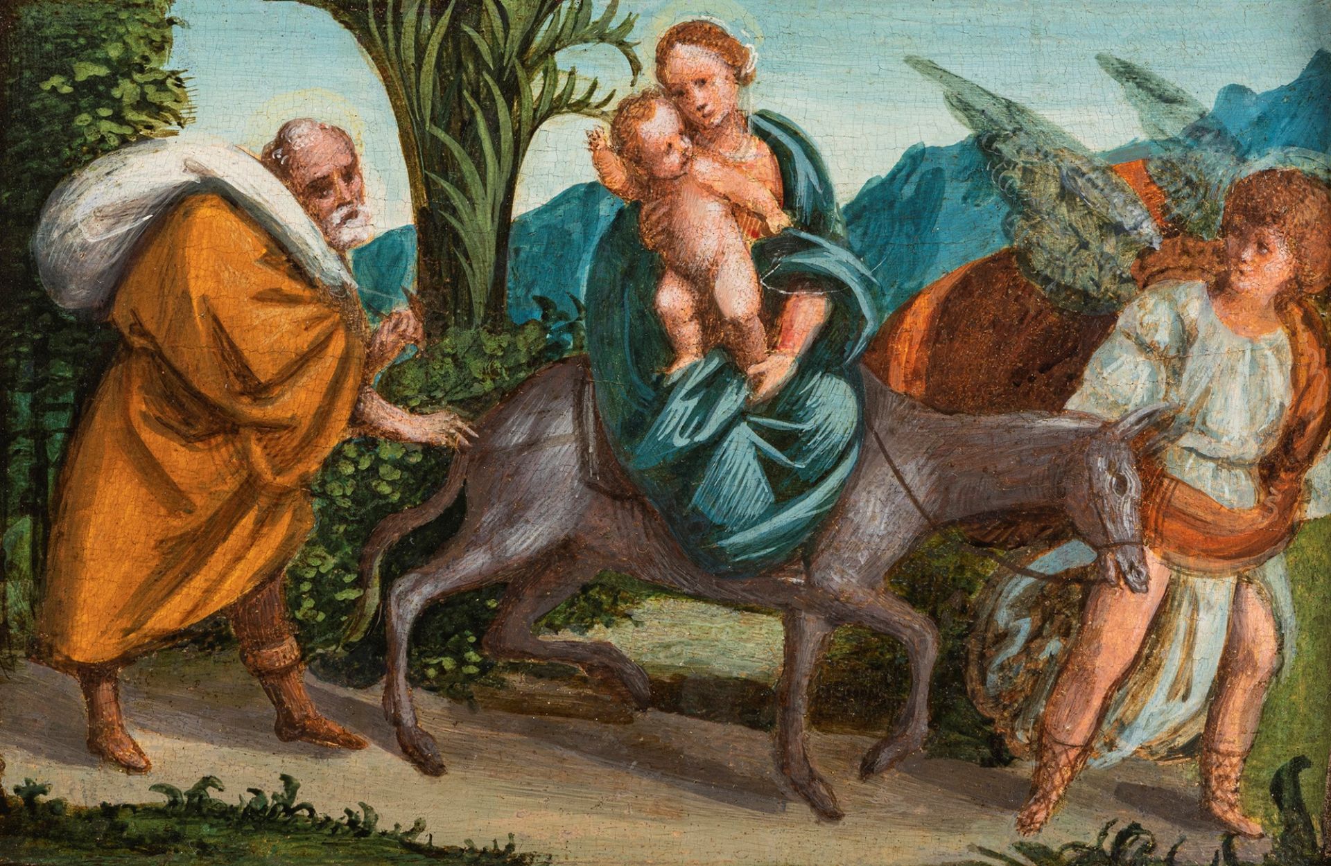 Scuola piemontese, seconda metˆ del secolo XVI - Nativity, Adoration of the Magi and Flight into Egy - Image 4 of 5