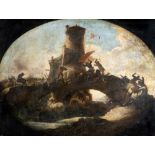 Antonio Calza (Verona 1653-1714) - Battle scene near a bridge
