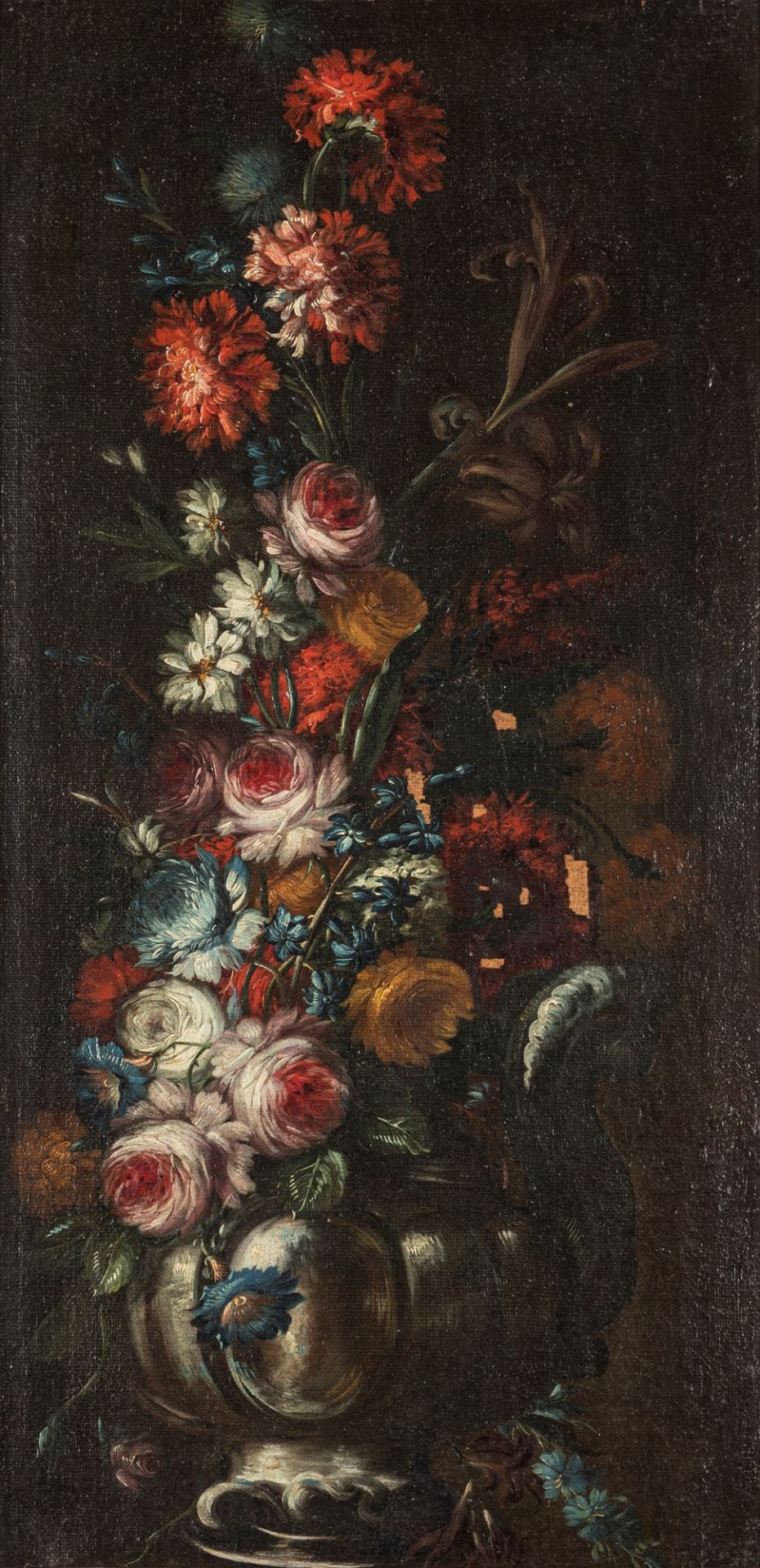 Scuola dell'Italia settentrionale, inizi secolo XVIII - Triumphs of Flowers in a Vase (en pendant) - Image 2 of 5