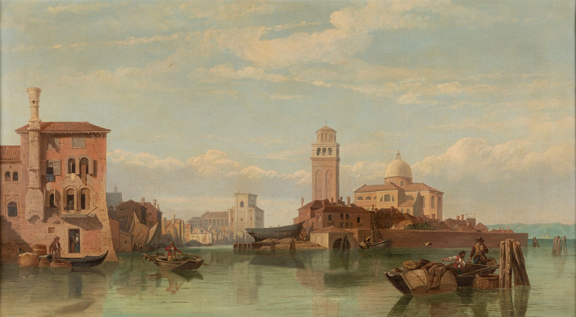 George Clarkson Stanfield (Londra 1828-1878) - Venice, seen with the church of S. Pietro di Castell