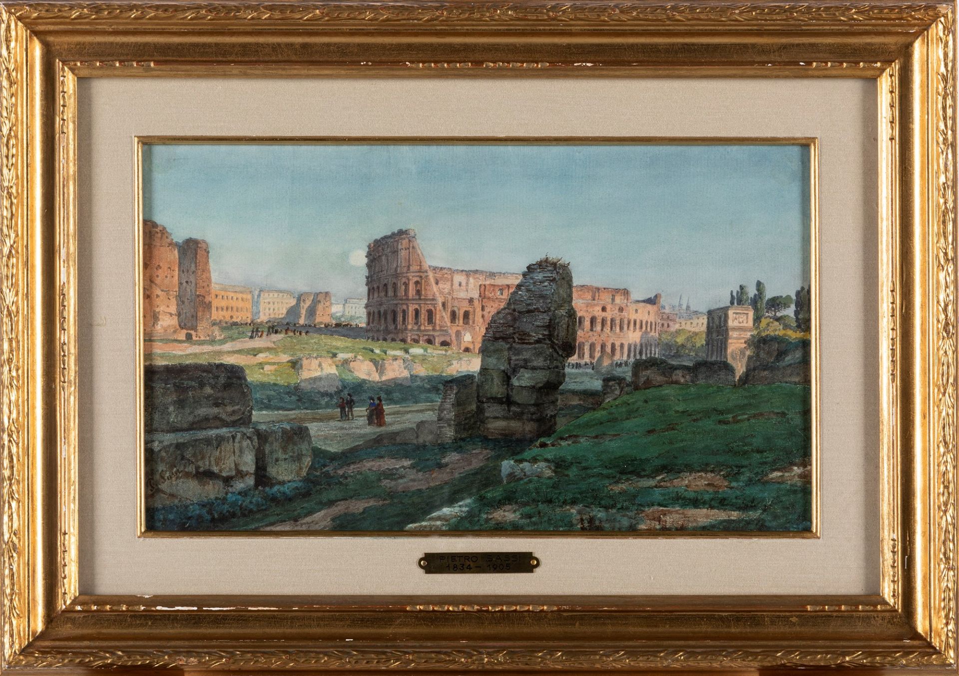 Pietro Sassi (Alessandria 1834-Roma 1905) - Rome, stroll near the Colosseum - Image 2 of 3