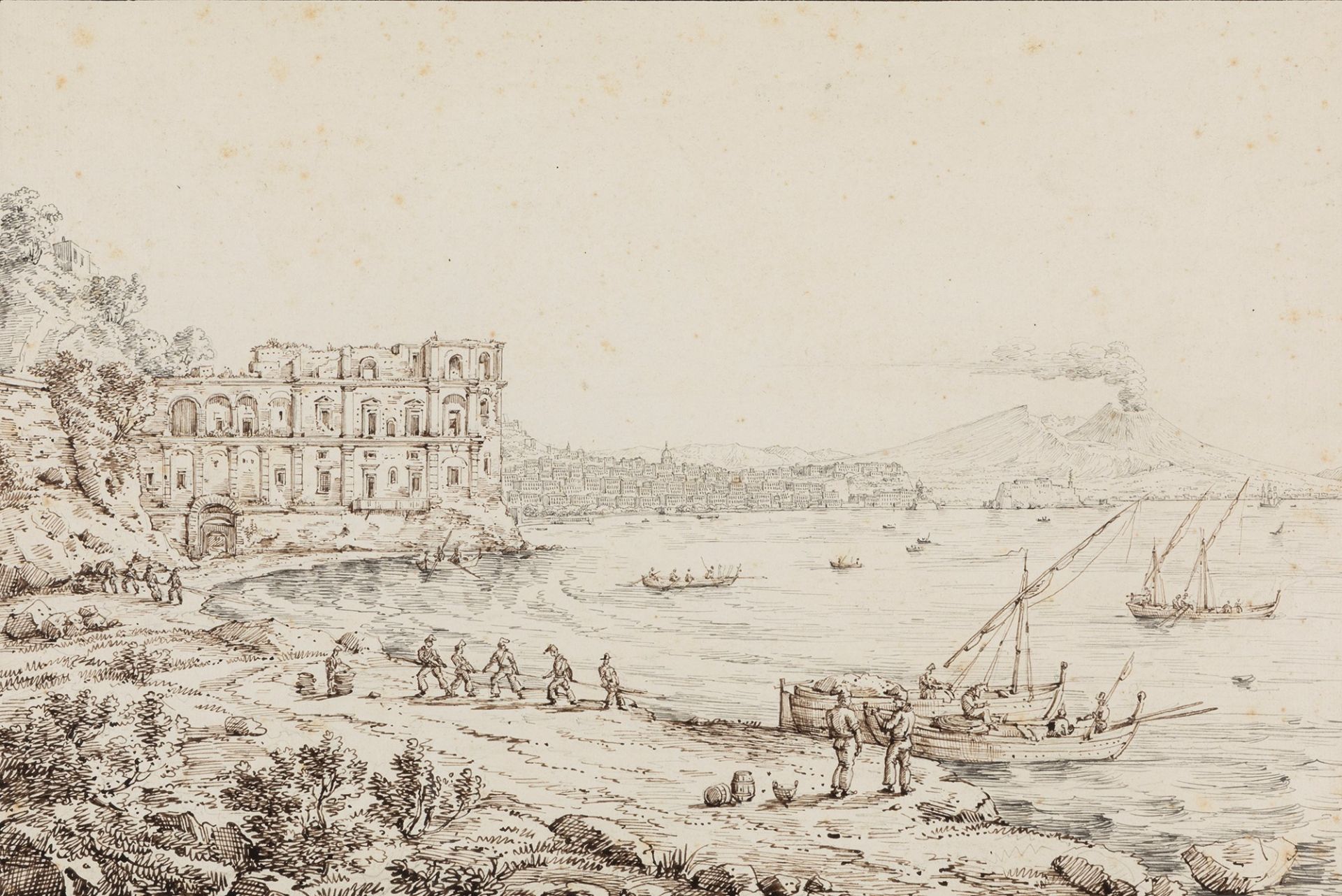 Antonio Senape (Roma 1788-Napoli 1850) - Pair of views with the bay of Naples - Image 4 of 5