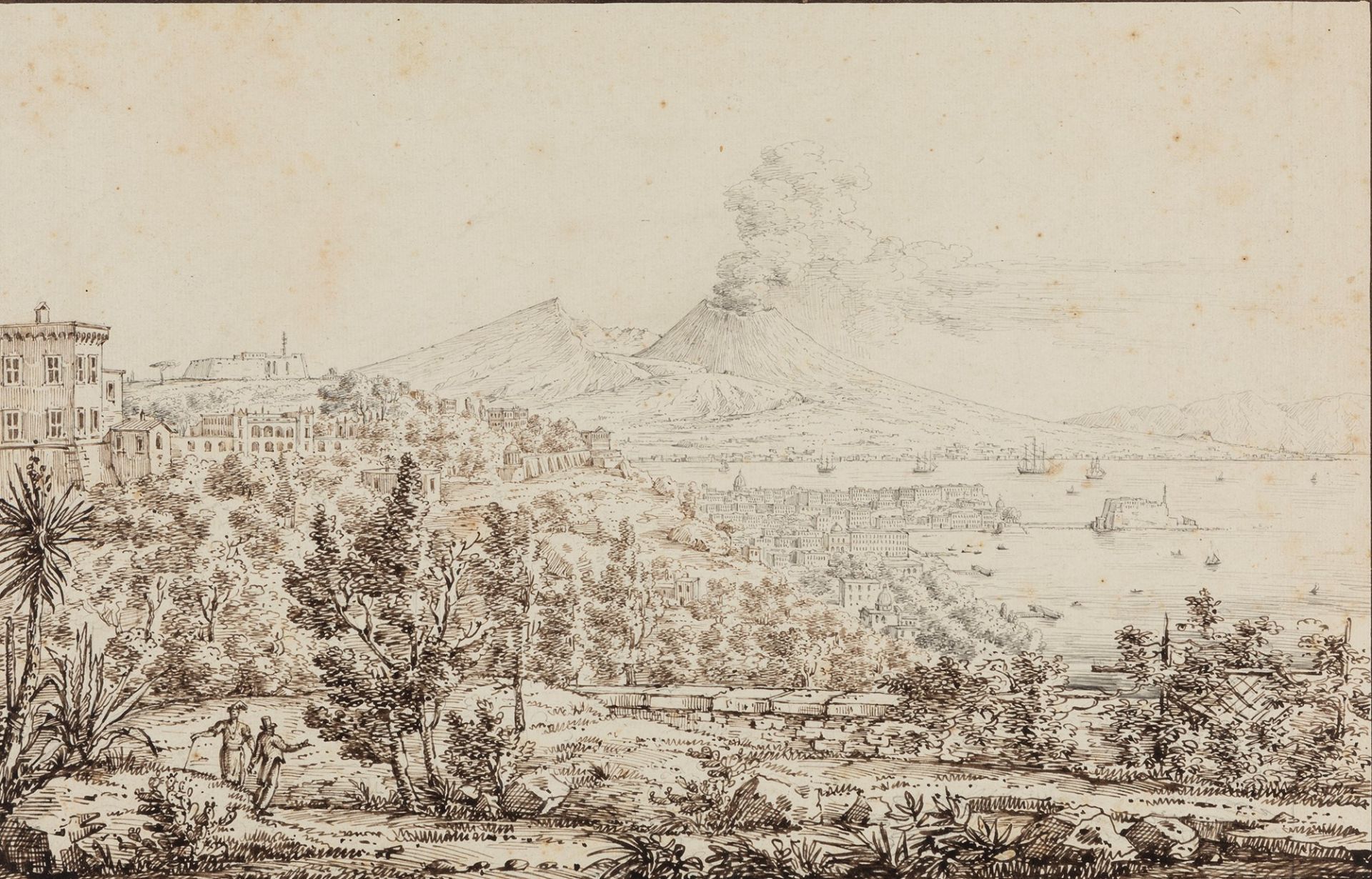 Antonio Senape (Roma 1788-Napoli 1850) - Pair of views with the bay of Naples - Image 2 of 5