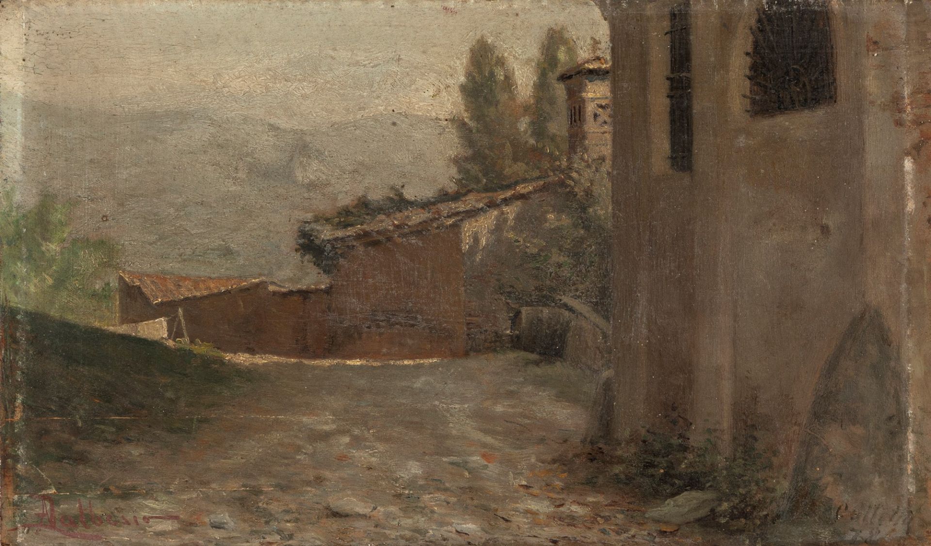 Adolfo Dalbesio (Torino 1857-Orbassano 1914) - Glimpse of Galletto, near Turin