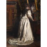 Carl MŸller (Darmstadt 1818-Bad Neuenahr 1893) - Young woman indoors in white dress