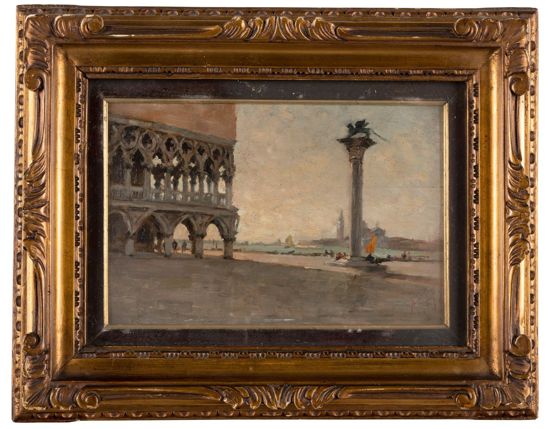 Emanuele Brugnoli (Bologna 1859-Venezia 1944) - Piazzetta San Marco - Bild 2 aus 3