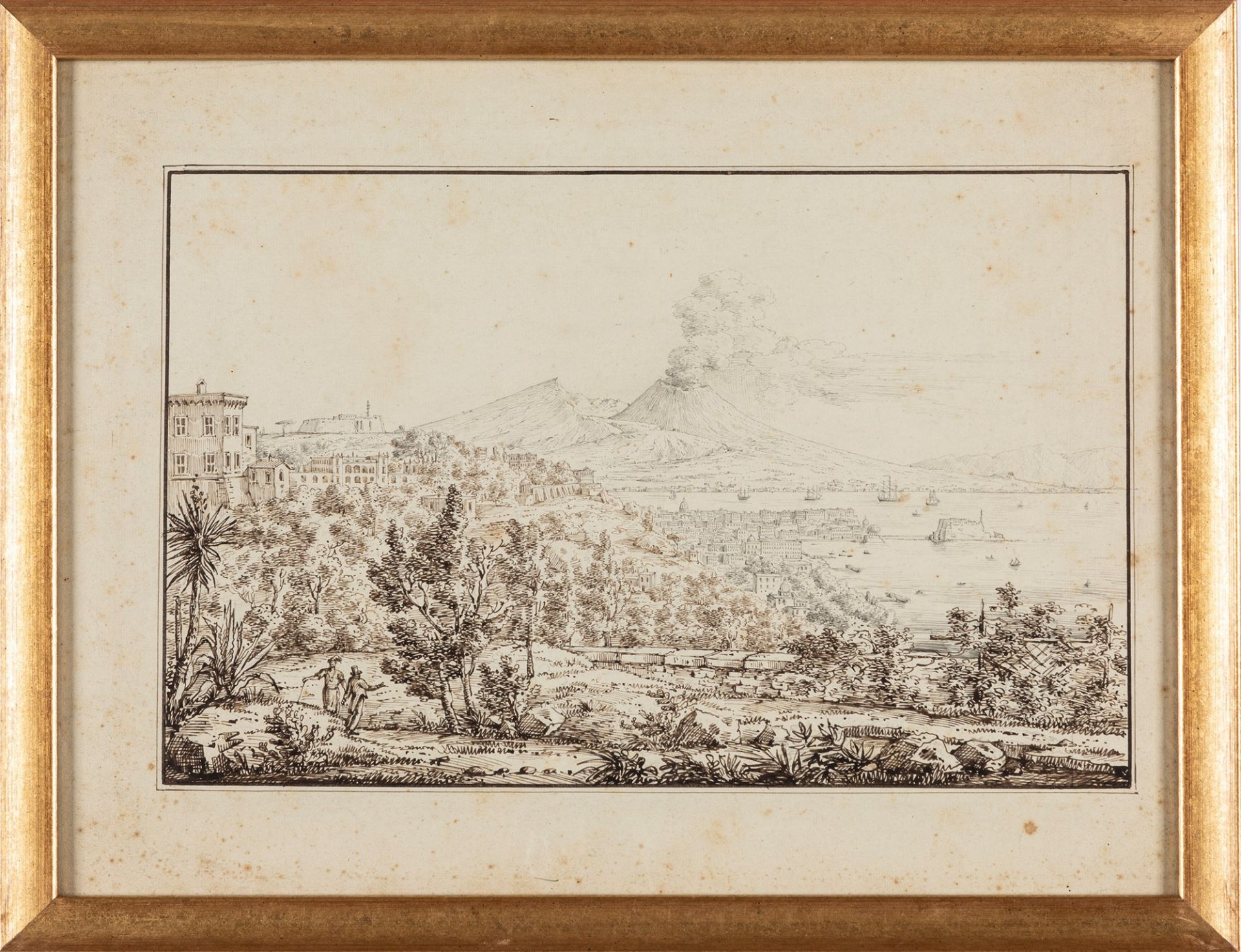 Antonio Senape (Roma 1788-Napoli 1850) - Pair of views with the bay of Naples - Image 3 of 5