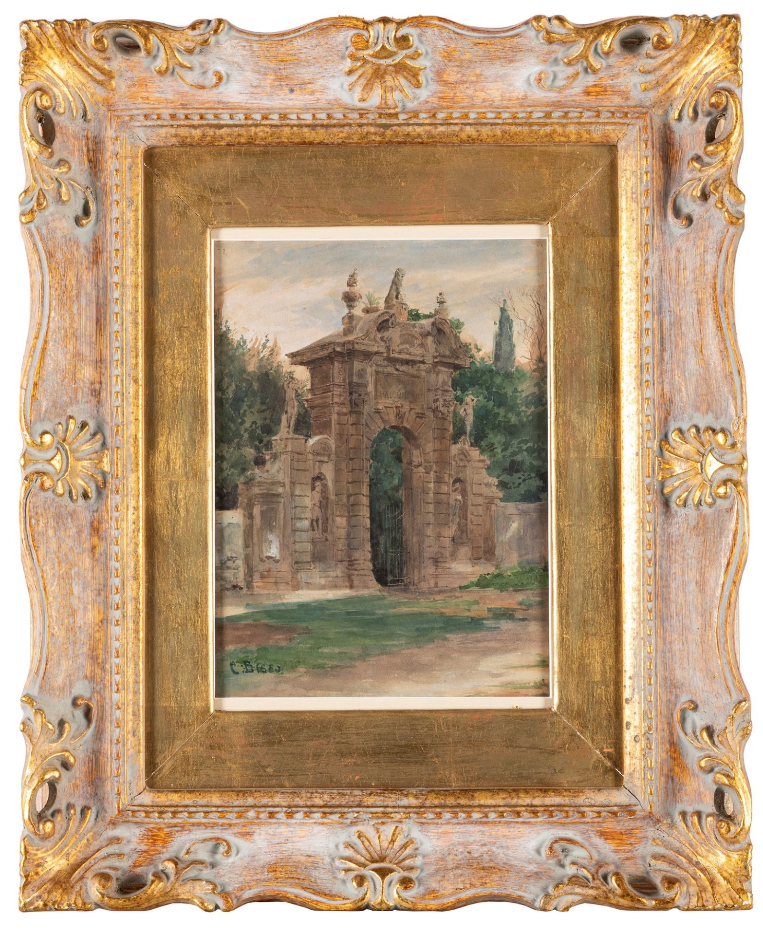 Cesare Biseo (Roma 1843-1909) - Frascati, the portal of Villa Falconieri - Bild 2 aus 3