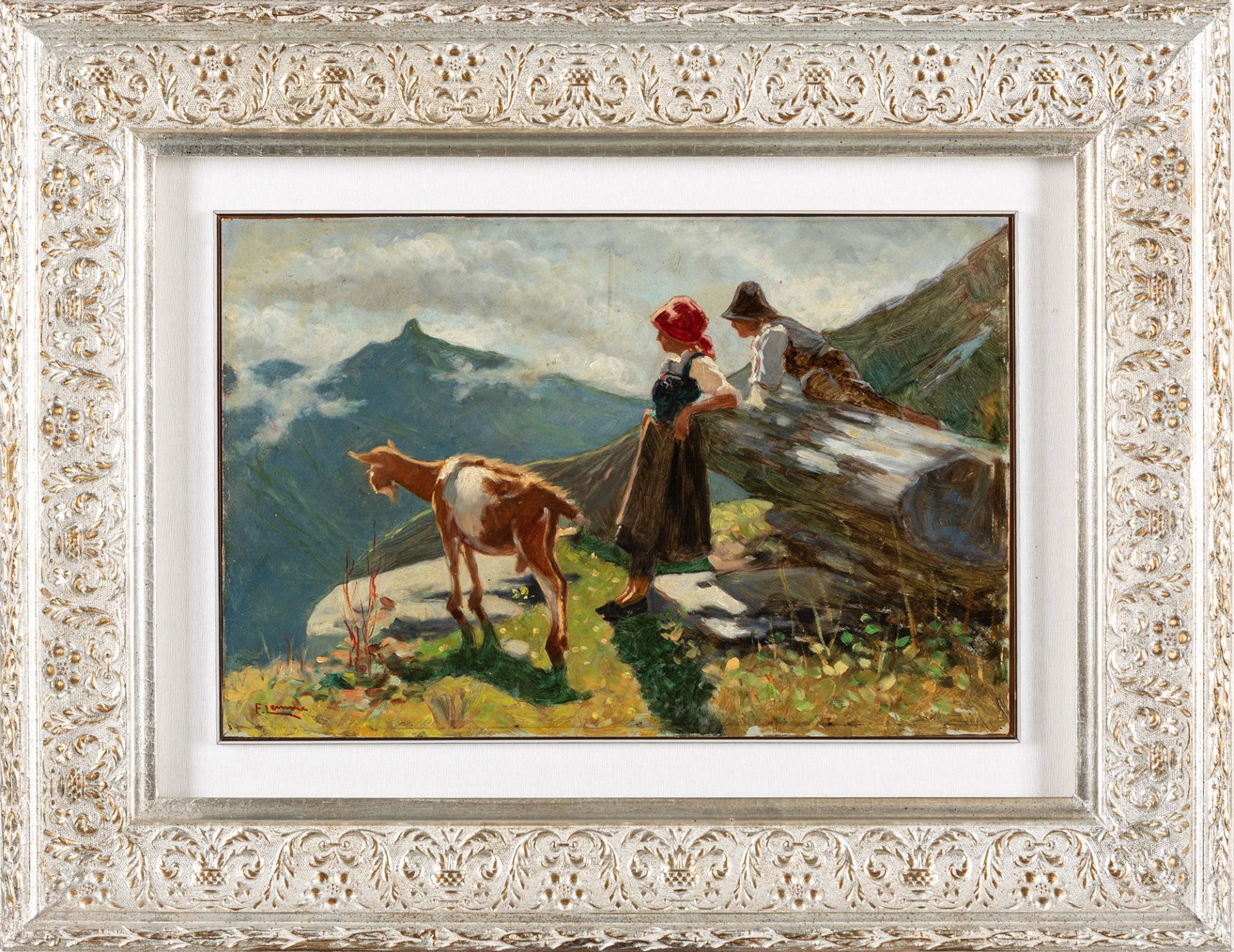 Fausto Lemmi (Torino 1897-Torino 1972) - Idyll of the shepherds - Bild 2 aus 3