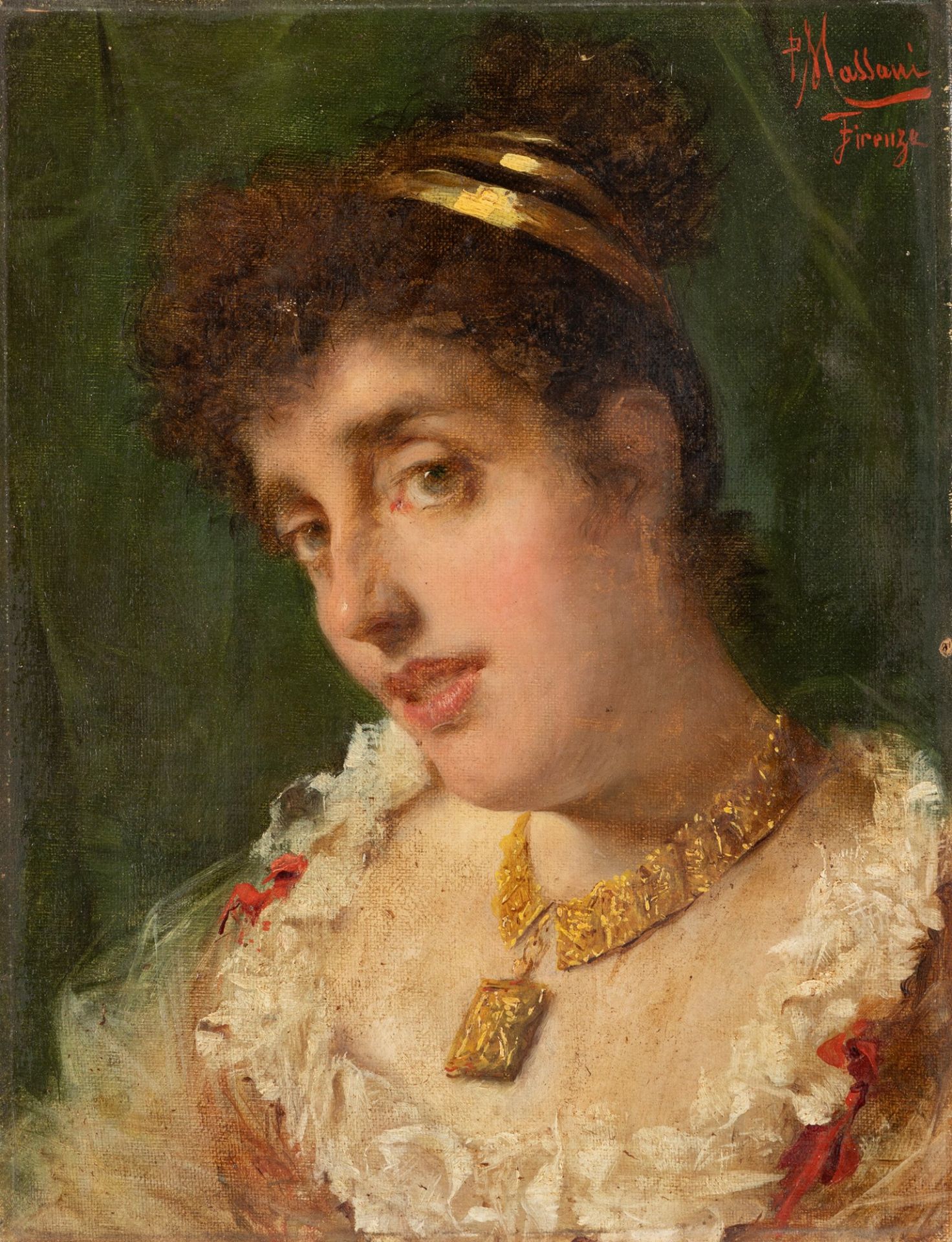 Pompeo Massani (Firenze 1850-1920) - Elegant young woman