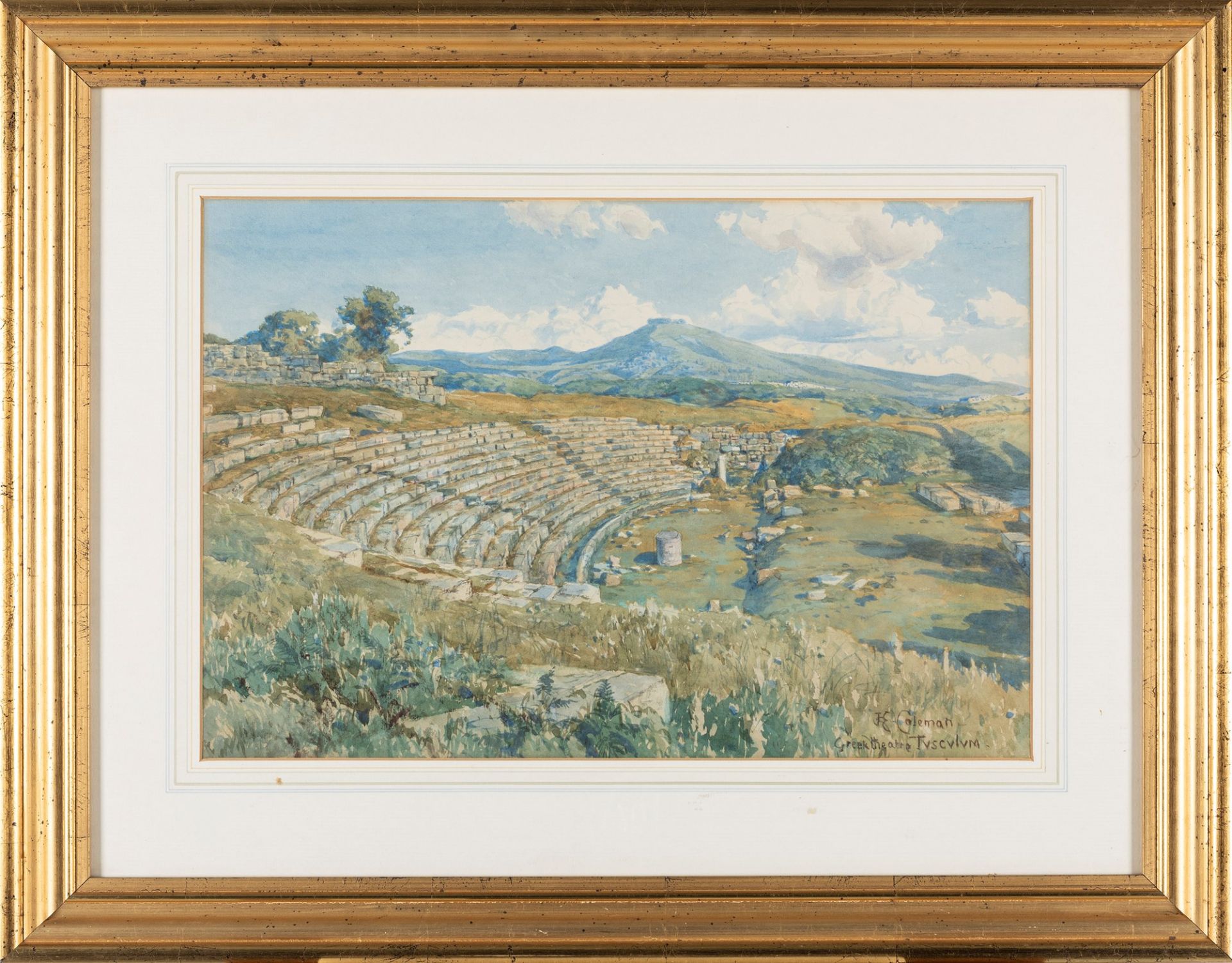 Enrico Coleman (Roma 1846-1911) - View of the Roman theater of Tusculum - Bild 2 aus 3