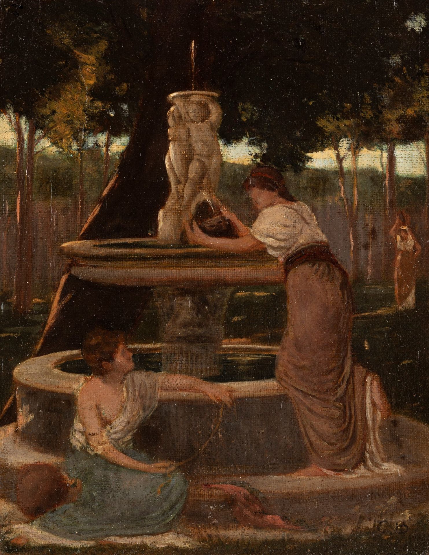 Cecrope Barilli (Parma 1839-1911) - At the fountain