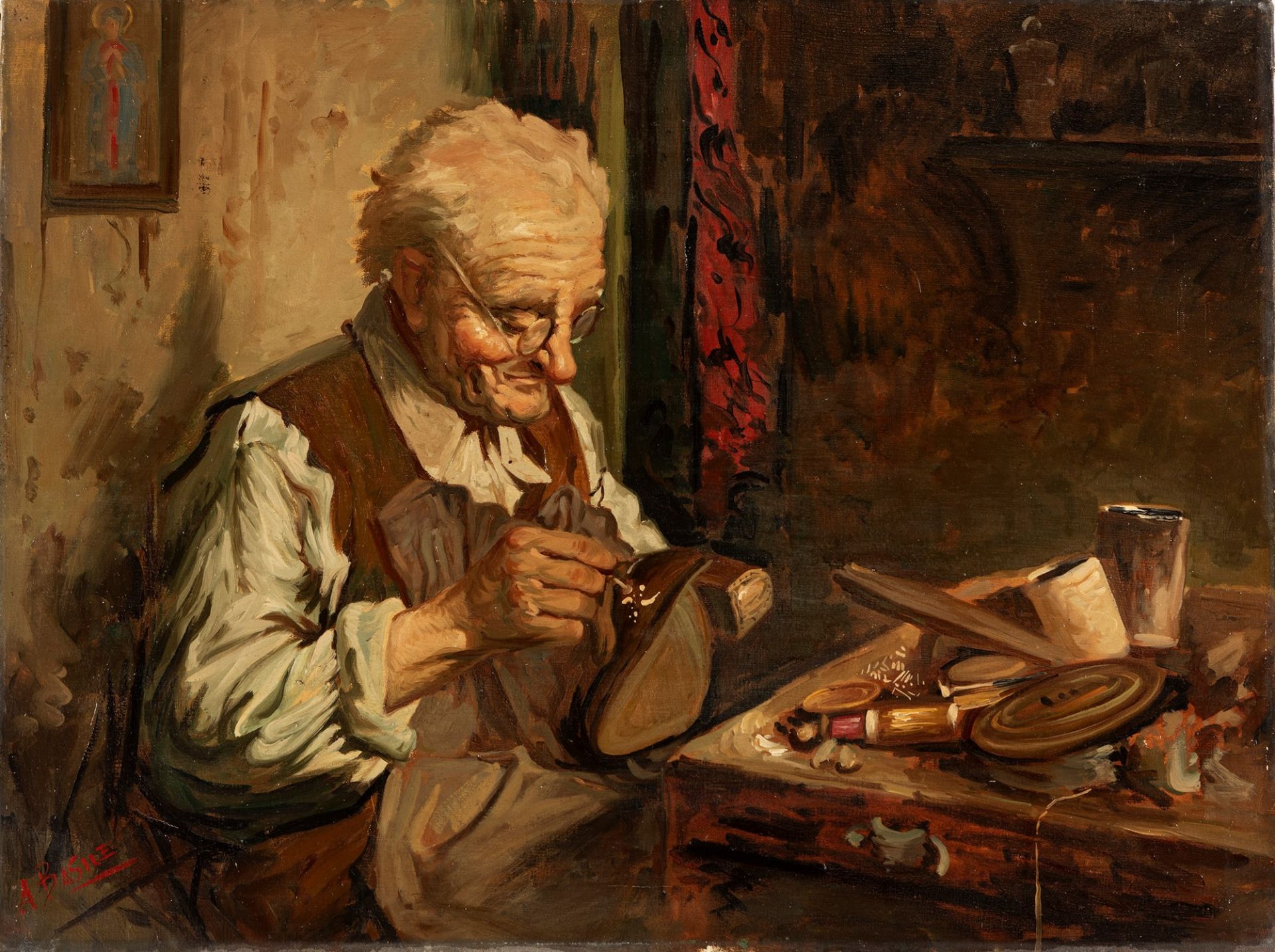 A. Basile (Scuola italiana fine XIX - inizi XX secolo) - The cobbler