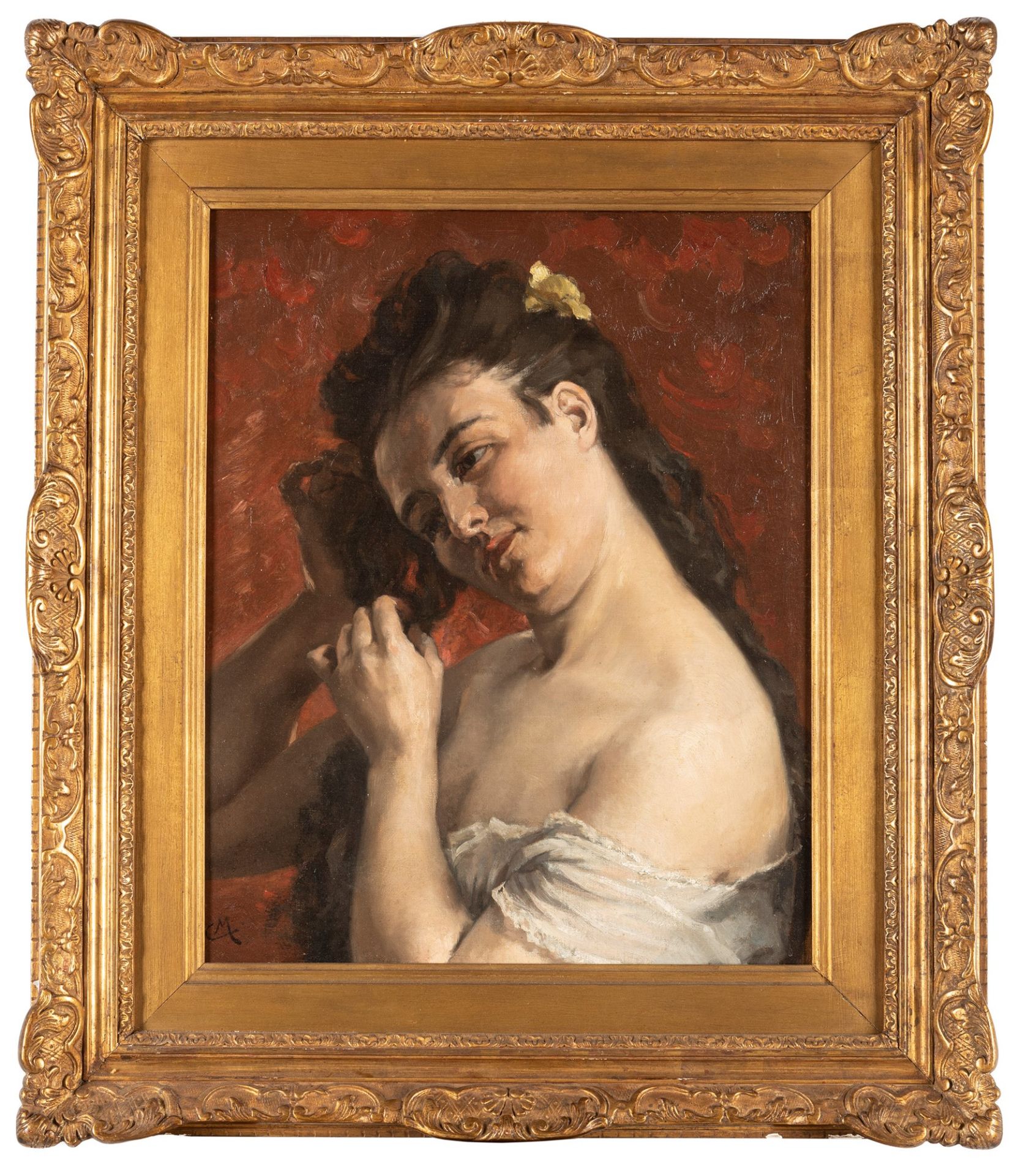Attribuito a Cesare Maccari (Siena 1840 - Roma 1919) - At the mirror - Bild 2 aus 3