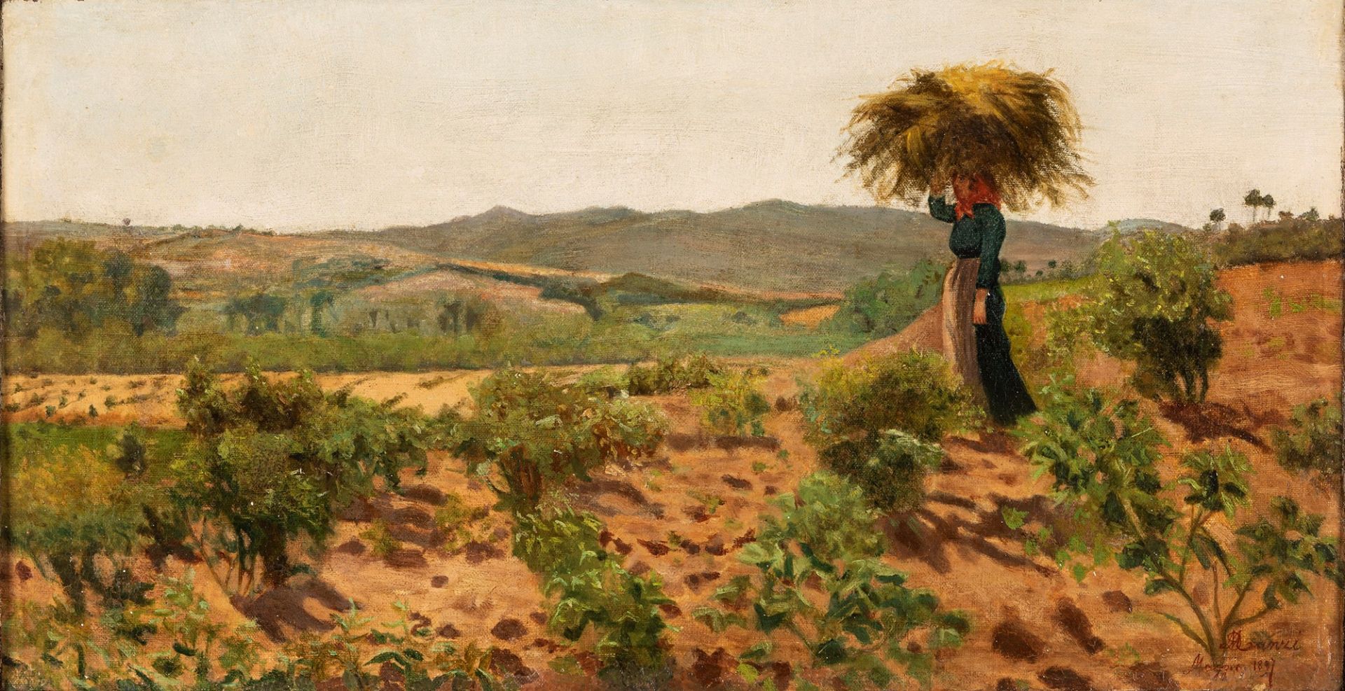 Scuola piemontese, seconda metˆ XIX secolo - Return from the fields, 1897