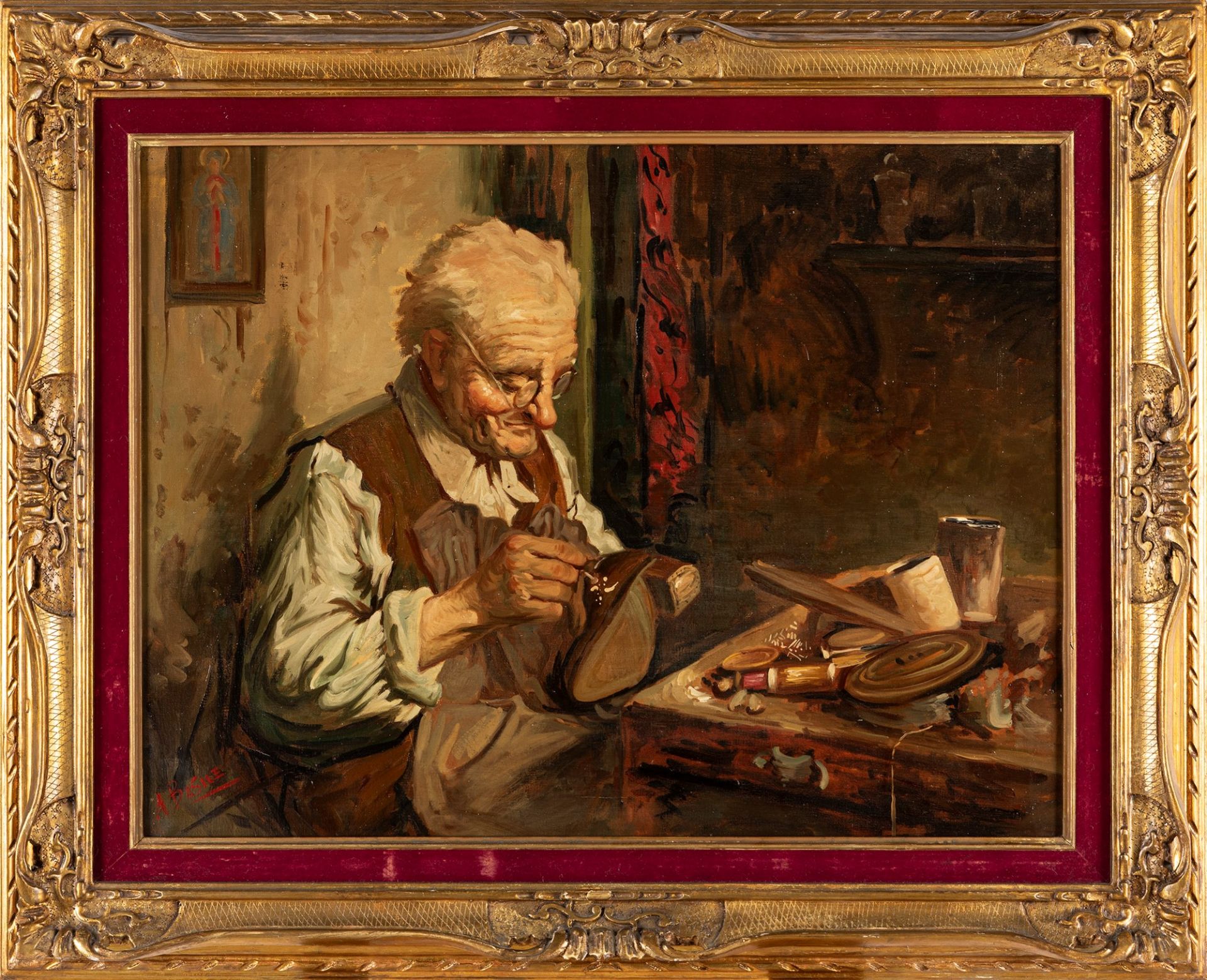 A. Basile (Scuola italiana fine XIX - inizi XX secolo) - The cobbler - Bild 2 aus 3