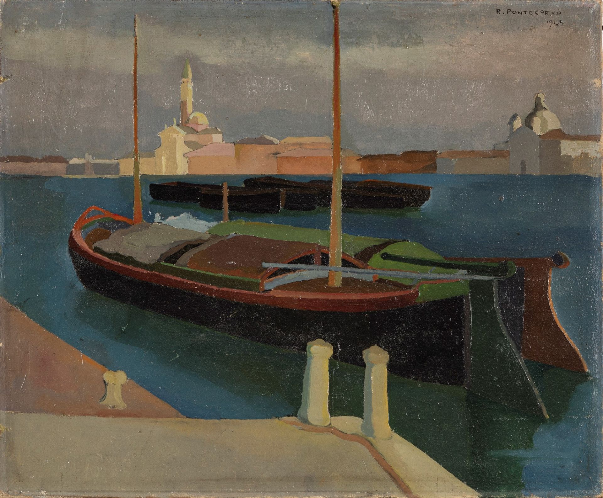 Raffaele Pontecorvo (Roma 1913-Torino 1983) - Venice, Giudecca Canal, 1945