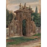 Cesare Biseo (Roma 1843-1909) - Frascati, the portal of Villa Falconieri