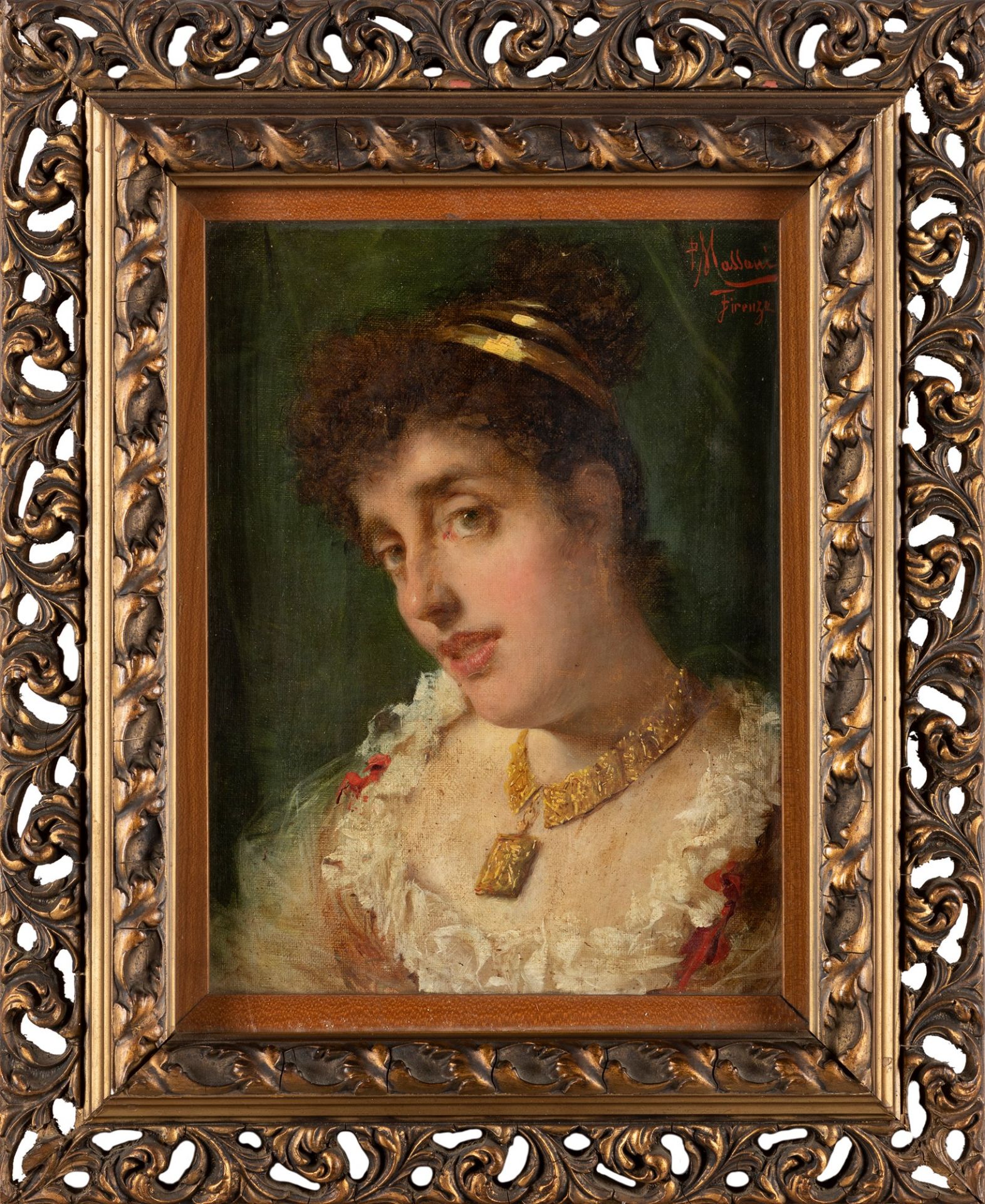 Pompeo Massani (Firenze 1850-1920) - Elegant young woman - Bild 2 aus 3