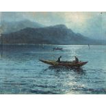 Giovanni Cavalleri (Sabbio Bergamasco 1858-Bergamo 1934) - Fishermen in the moonlight