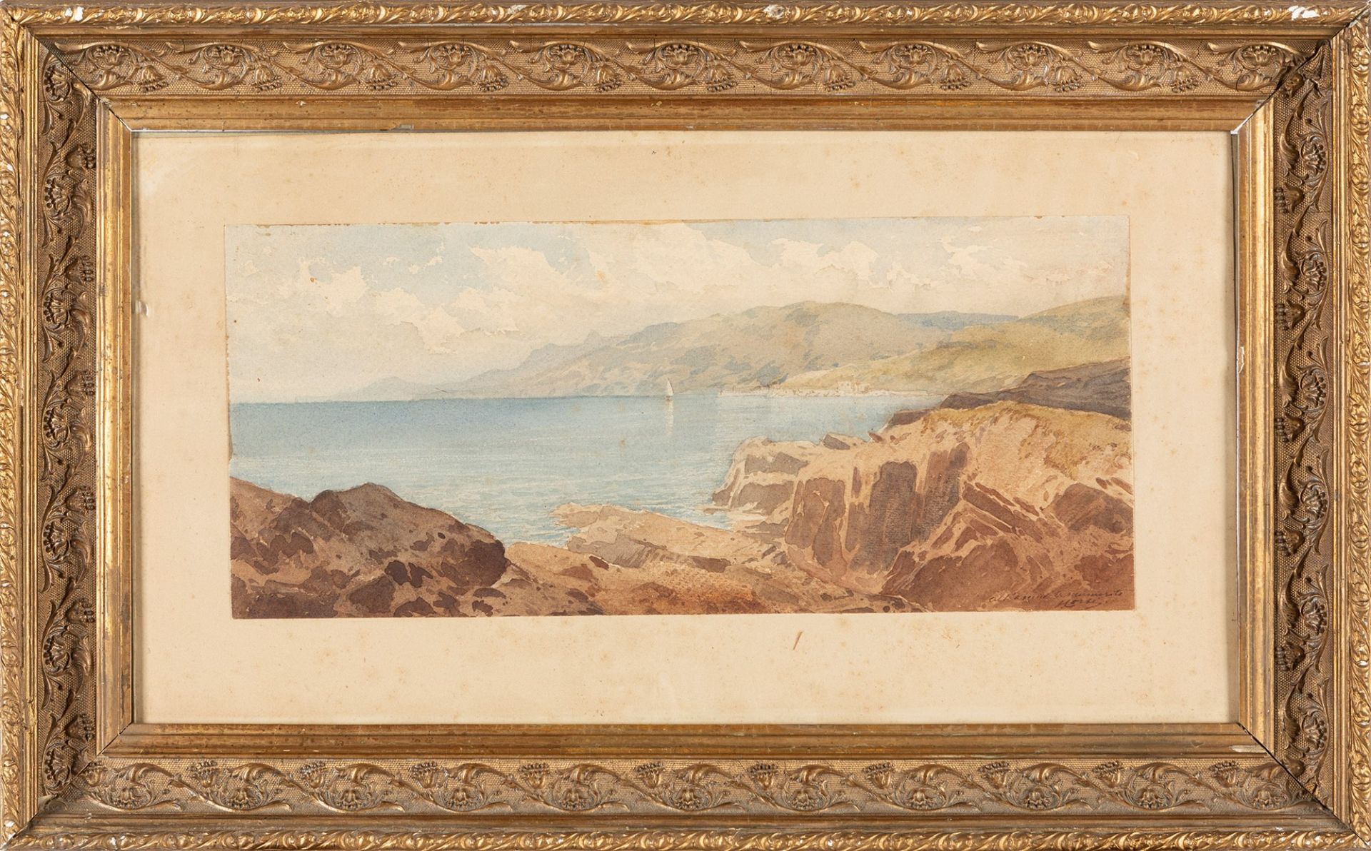 Giacinto Corsi di Bosnasco (Torino 1829-1909) - View of the Ligurian coast - Bild 2 aus 3