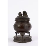 A tripod bronze censer. Japan, Meiji period (1868-1912)