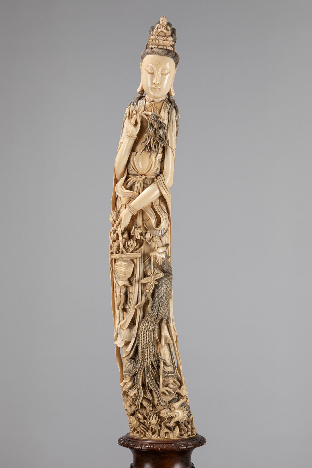 *Large finely carved ivory Guanyin. China, early 20th century - Image 2 of 3