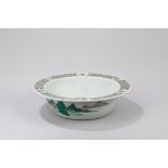 A large famille verte basin. China, late Qing dynasty