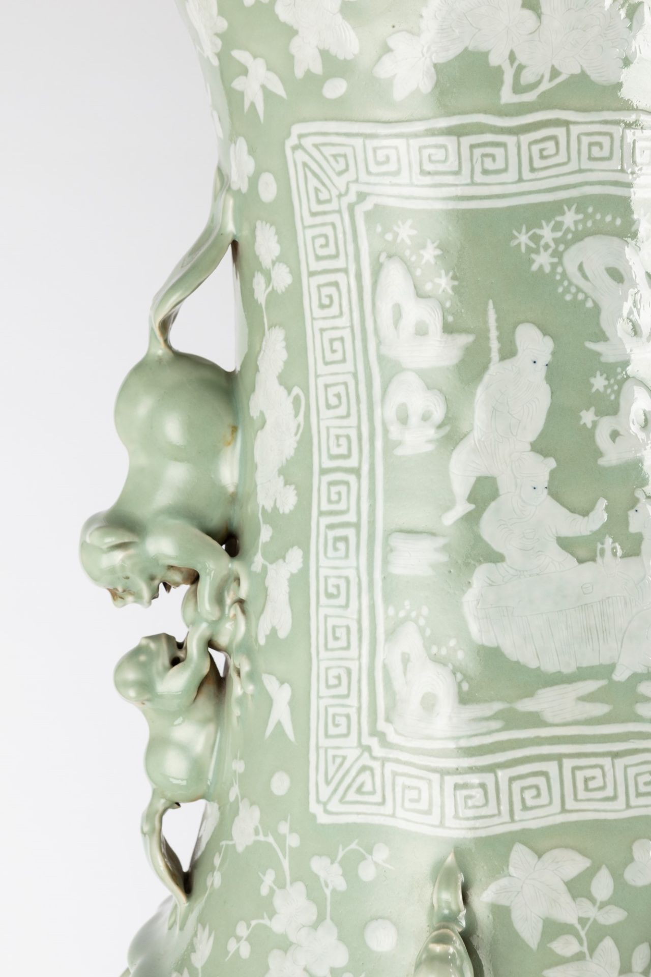 A pair of very large celadon vases. China, 19th century - Image 5 of 5