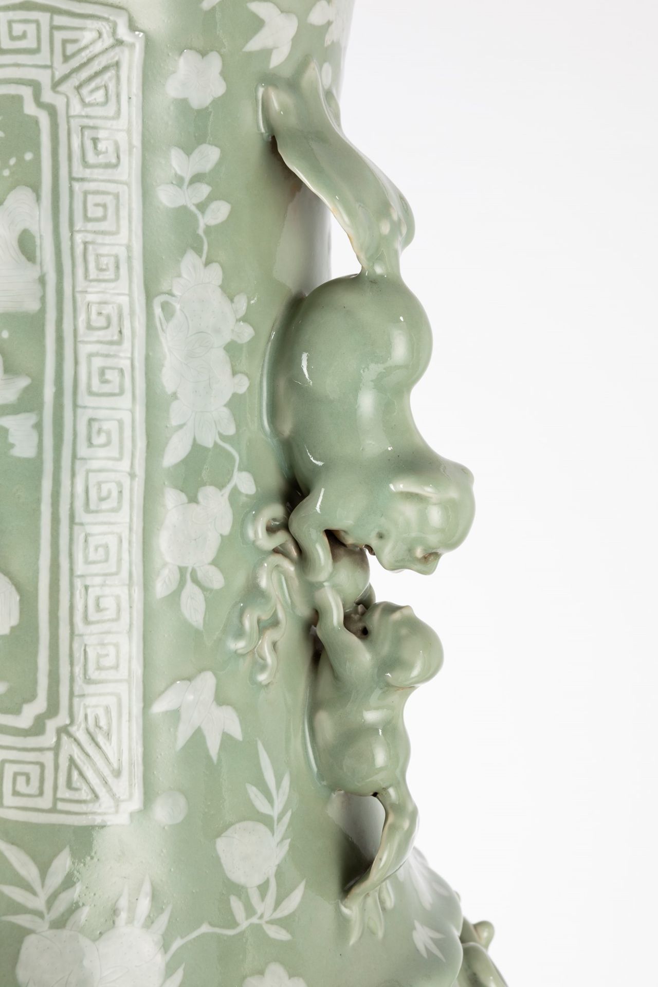 A pair of very large celadon vases. China, 19th century - Image 2 of 5