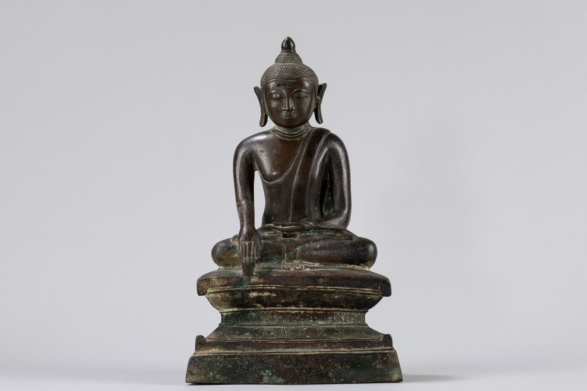 A bronze seated Buddha. South East Asia, 19th century