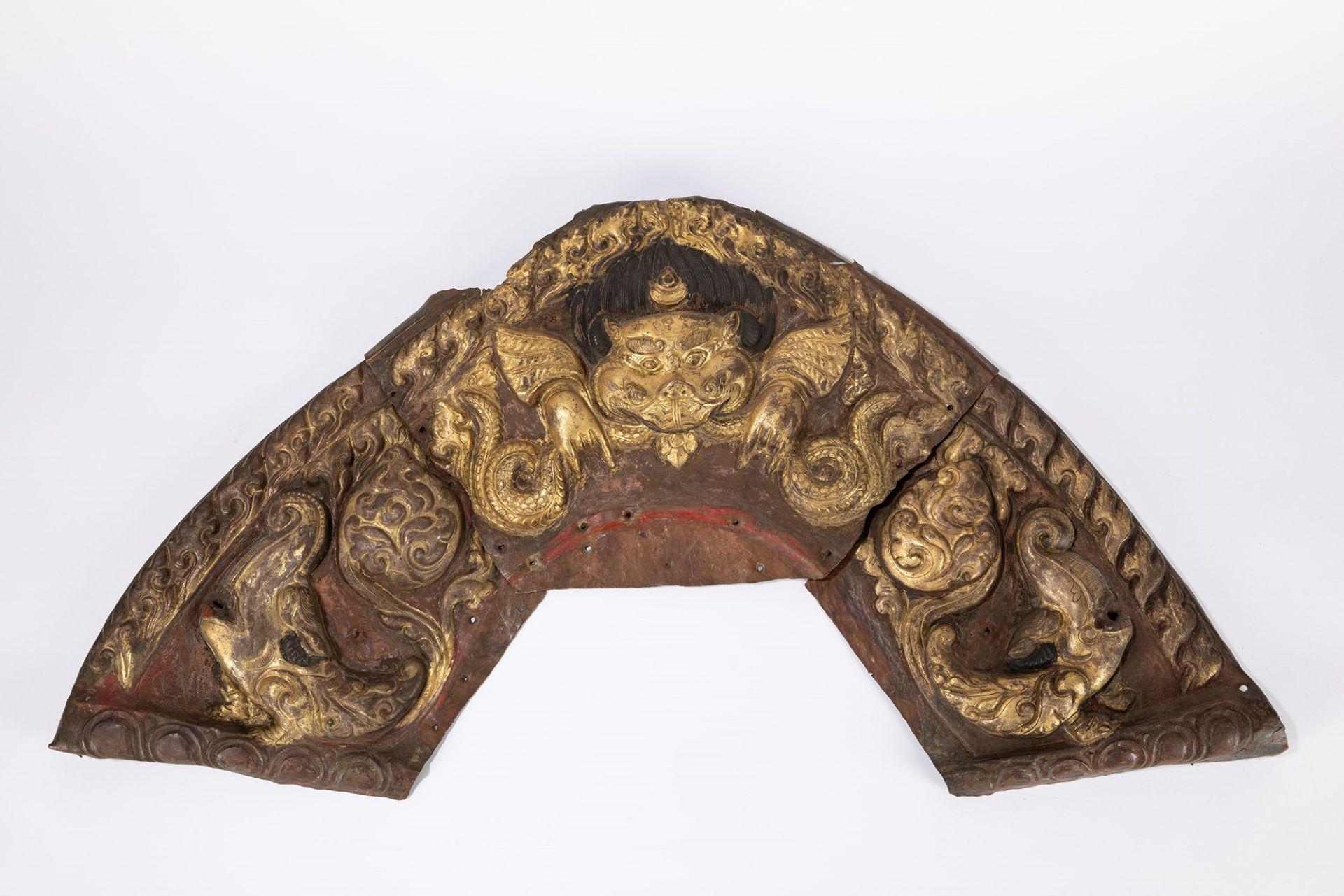 A gilt copper repoussŽ Torana. Tibet early 19th century