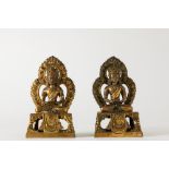 A pair of gilt bronze Amitayus. China, 18th century