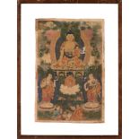 A Thangka depicting Shakyamuni Buddha. China, early 19th century