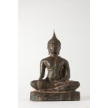 A brown bronze Buddha. Thailand, 18th/19th century