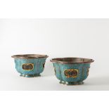 A pair of enamelled jardinieres. China, late 18th/ early 19th century