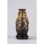 A black ground Satsuma vase . Japan, Meiji period (1868-1921)