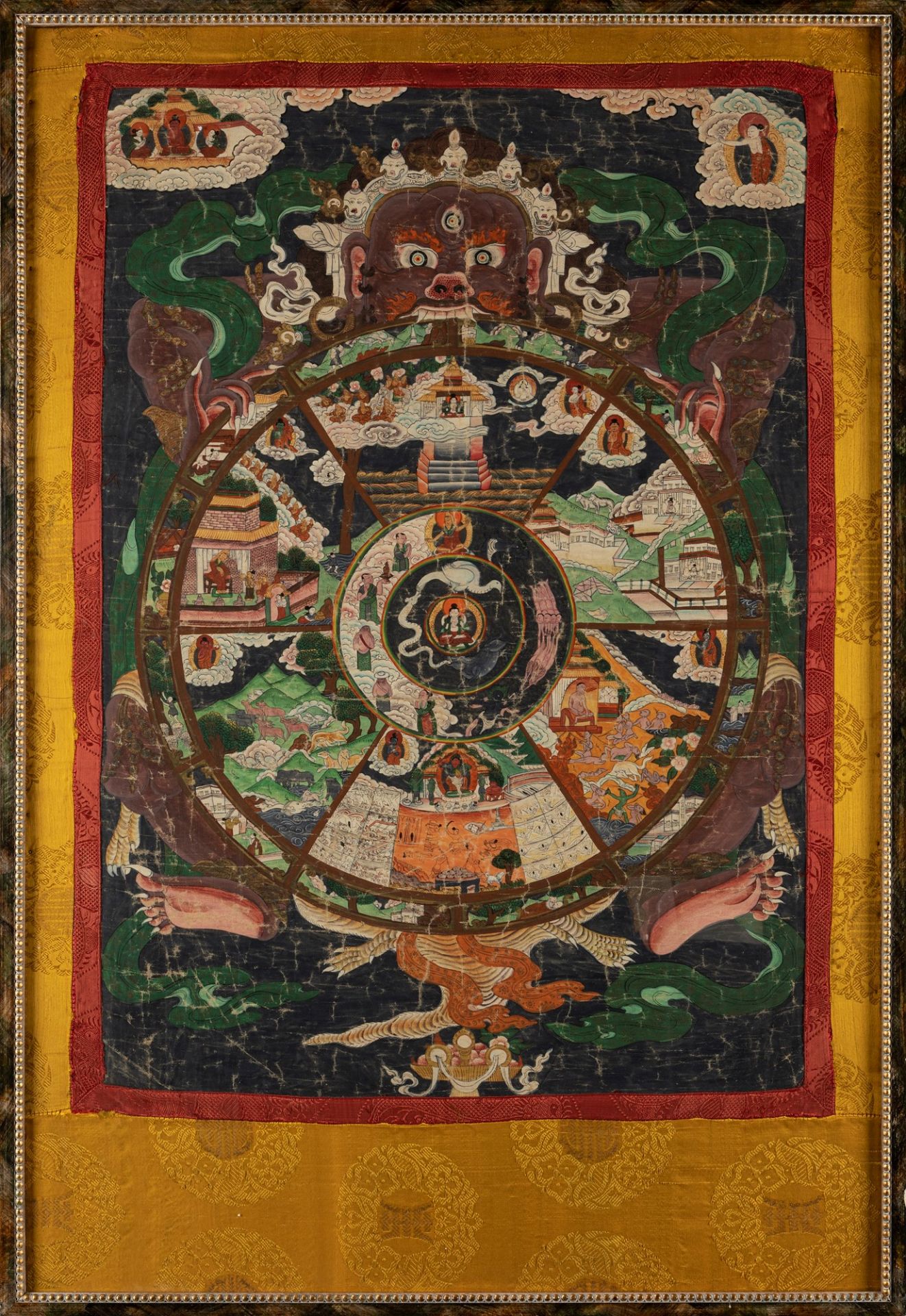 A thangka depicting the Wheel of Life. Tibet, 19th century