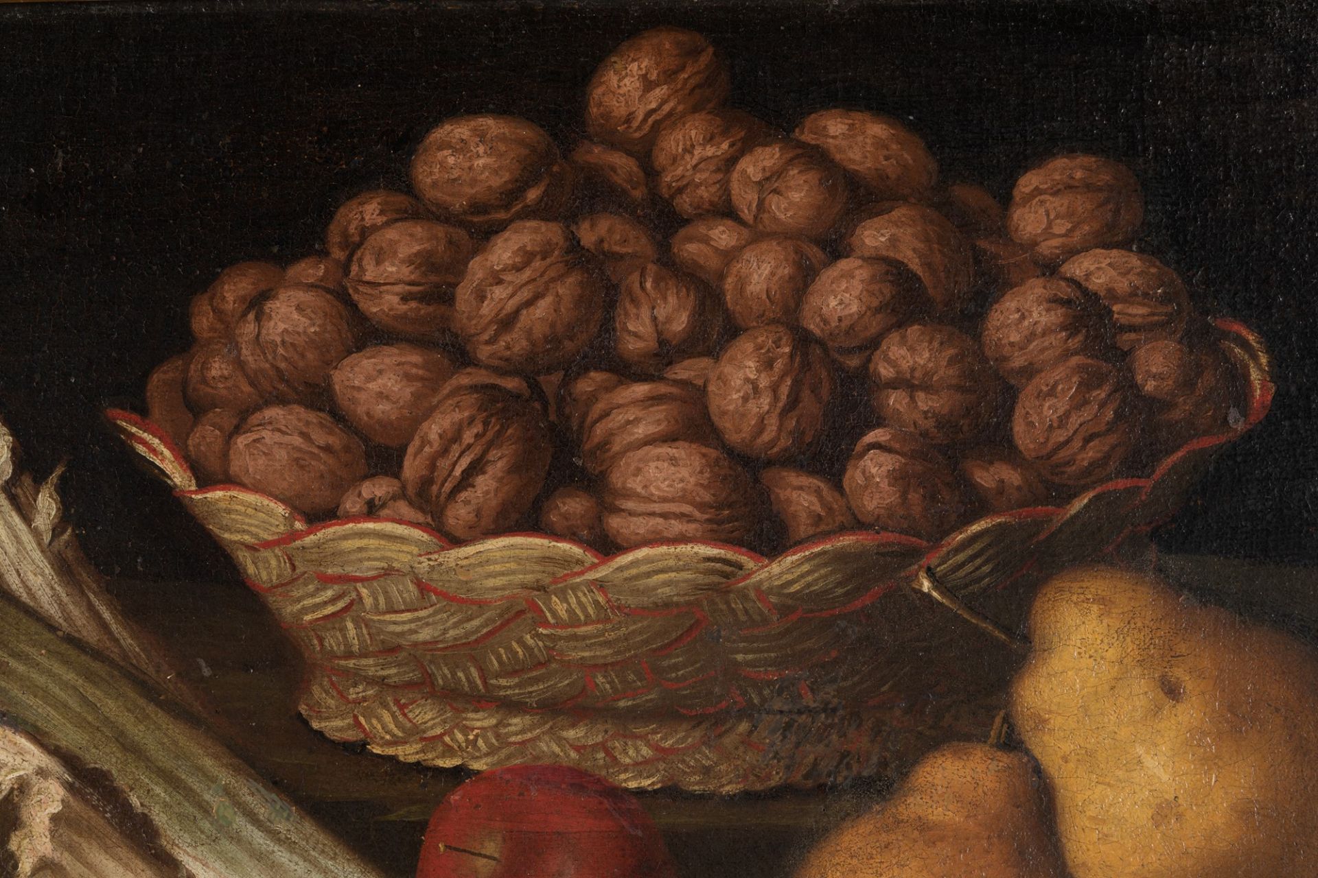 Scuola lombarda, fine del secolo XVII - inizi del secolo XVIII - Still life with pears, apples, bask - Image 4 of 5