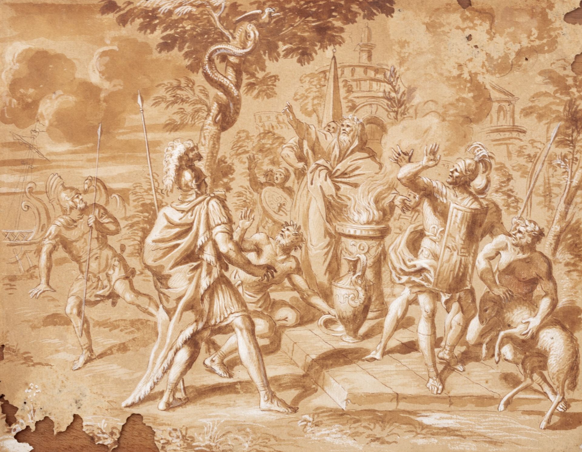 Scuola dell'Italia centrale, secolo XVII - Moses and the bronze snake