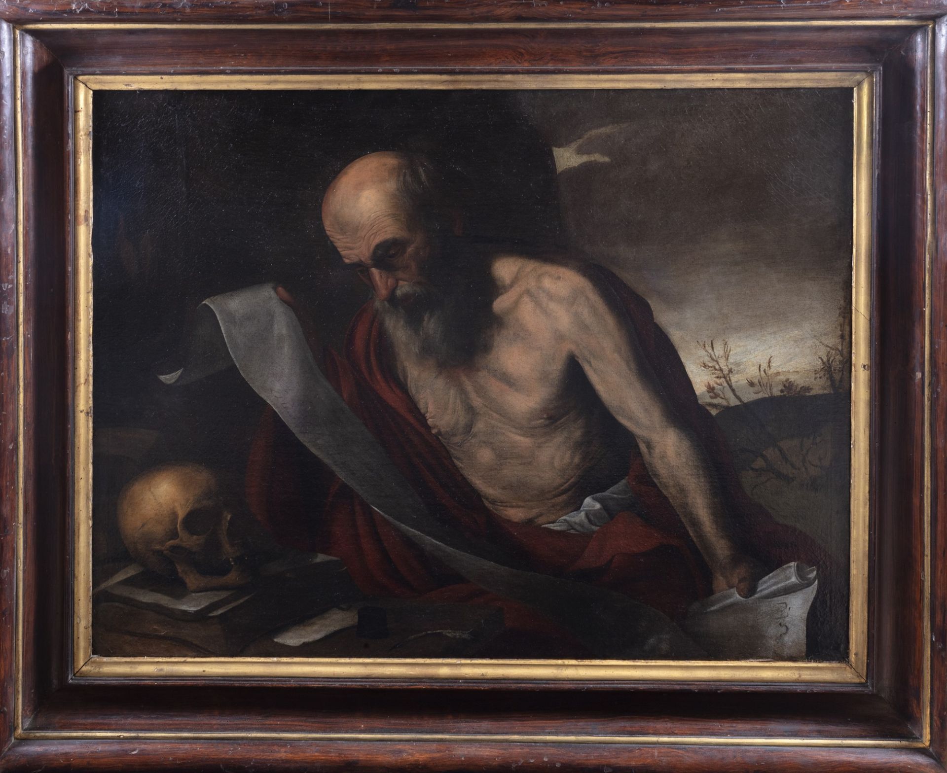 Pittore caravaggesco fiammingo, secolo XVII - Saint Jerome - Image 3 of 3