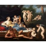 Seguace di Francesco Albani - Two mythological scenes: Venus, Vulcan and Amorini; and Diana with her