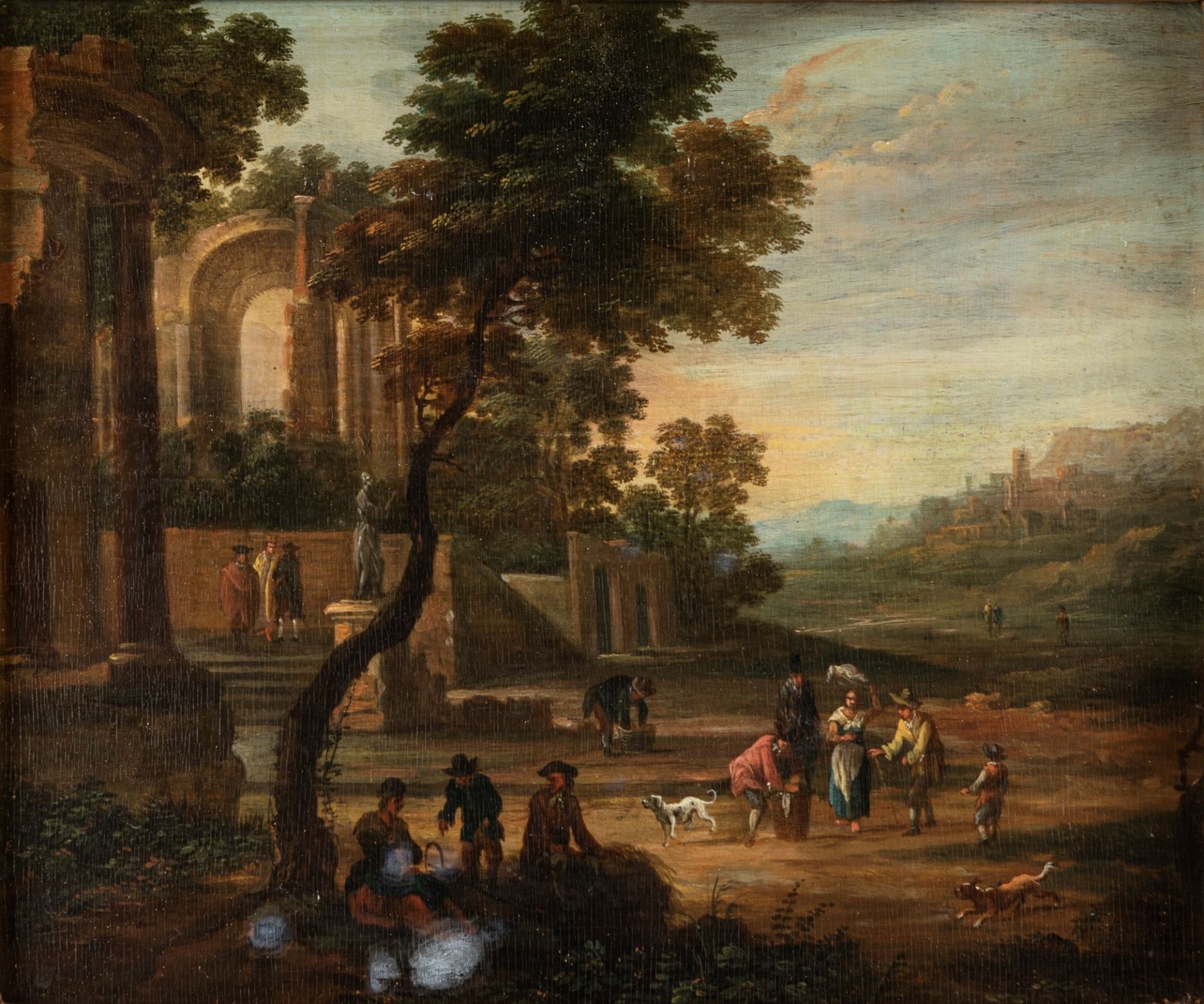 Pittore fiammingo attivo in Italia, fine secolo XVII - inizi secolo XVIII - Landscape with figures a - Bild 2 aus 4