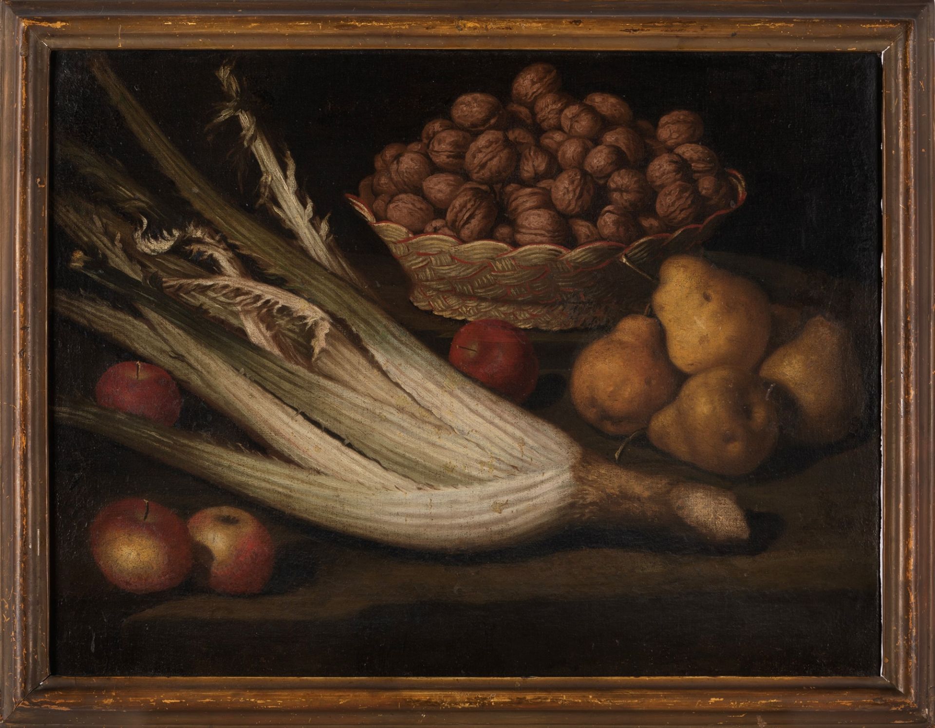 Scuola lombarda, fine del secolo XVII - inizi del secolo XVIII - Still life with pears, apples, bask - Image 2 of 5