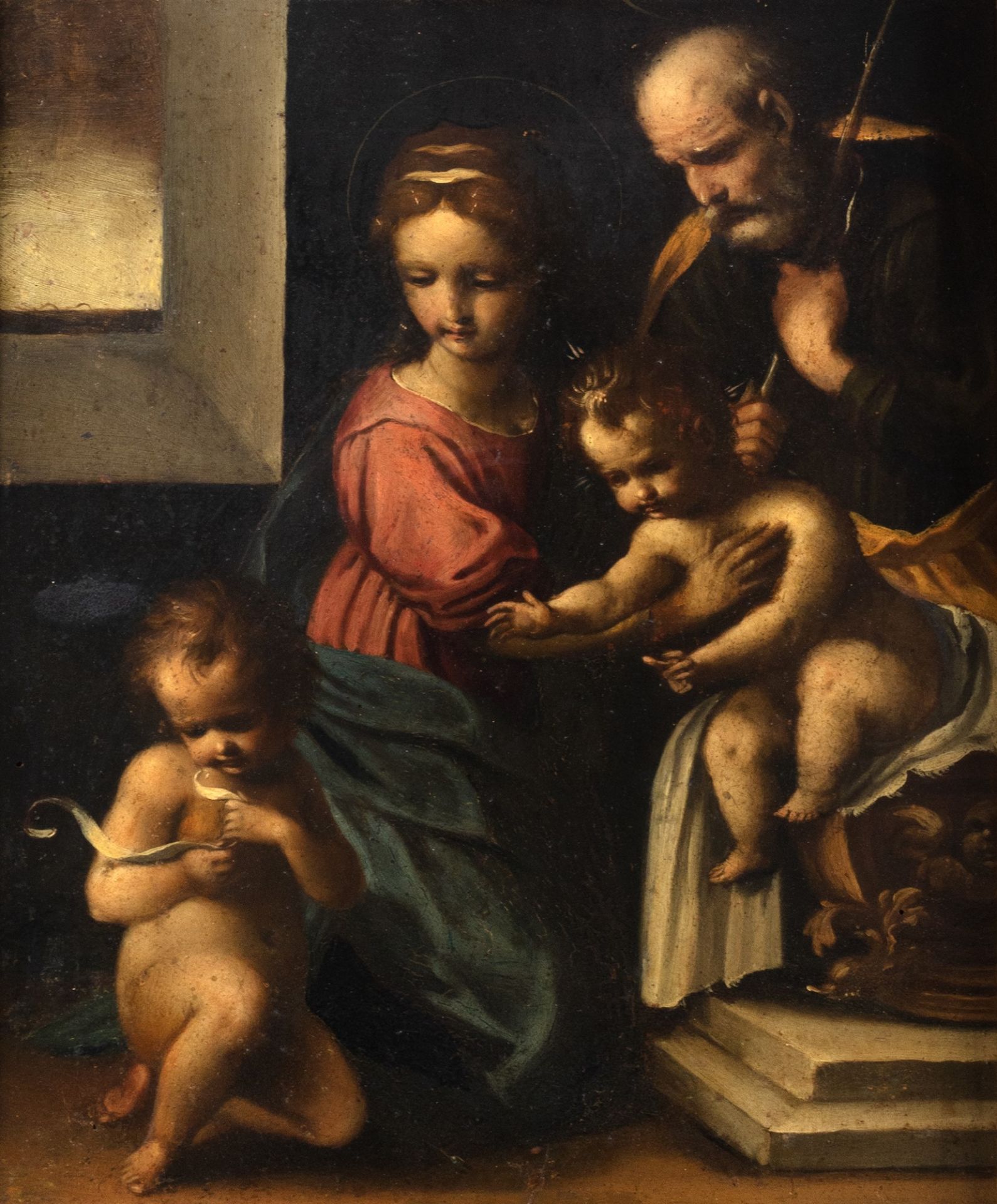 Scuola toscana, seconda metˆ del secolo XVI - Holy Family with San Giovannino