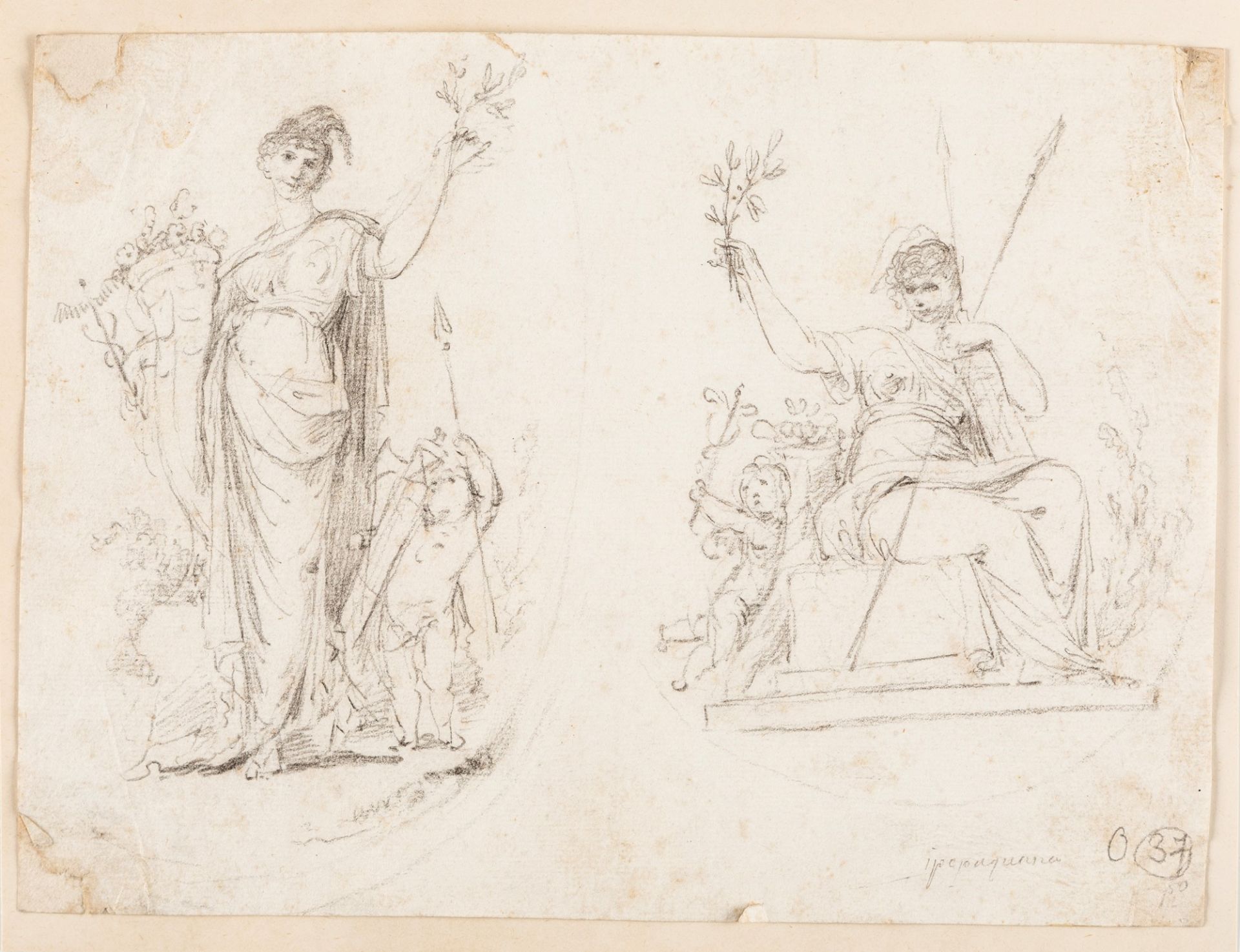 Lot consisting of two drawings, late 18th - early 19th century - Image 3 of 3